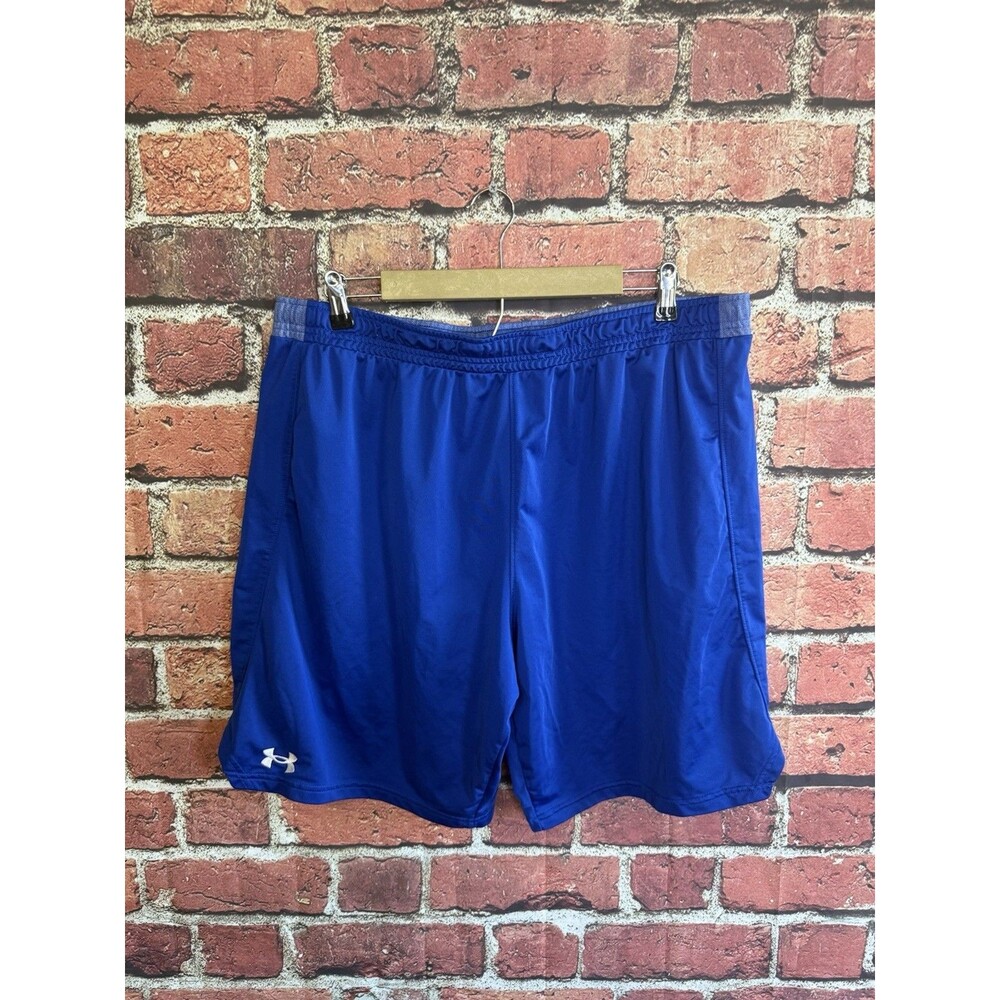 Under Armour Mens Blue Athletic Shorts Size 2XL Running Basketball w/ Drawstring